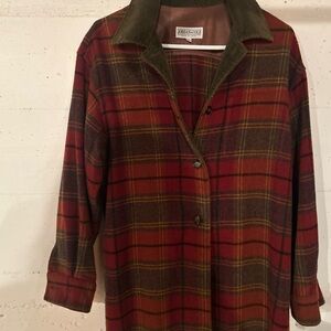 Red Plaid Button-Up Shirt